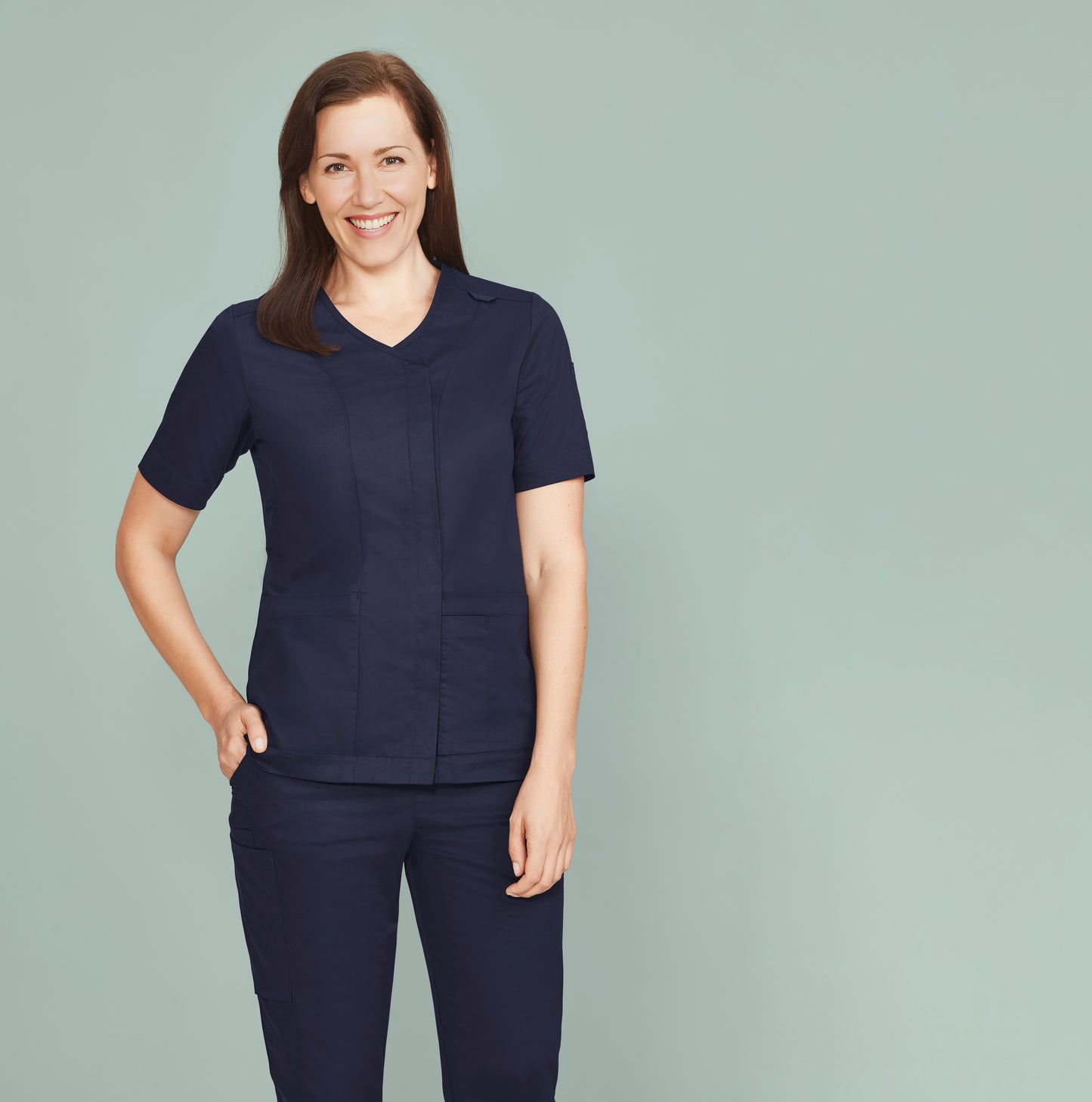 Women's Parks Zip Front Crossover Scrub Top - CST240LS