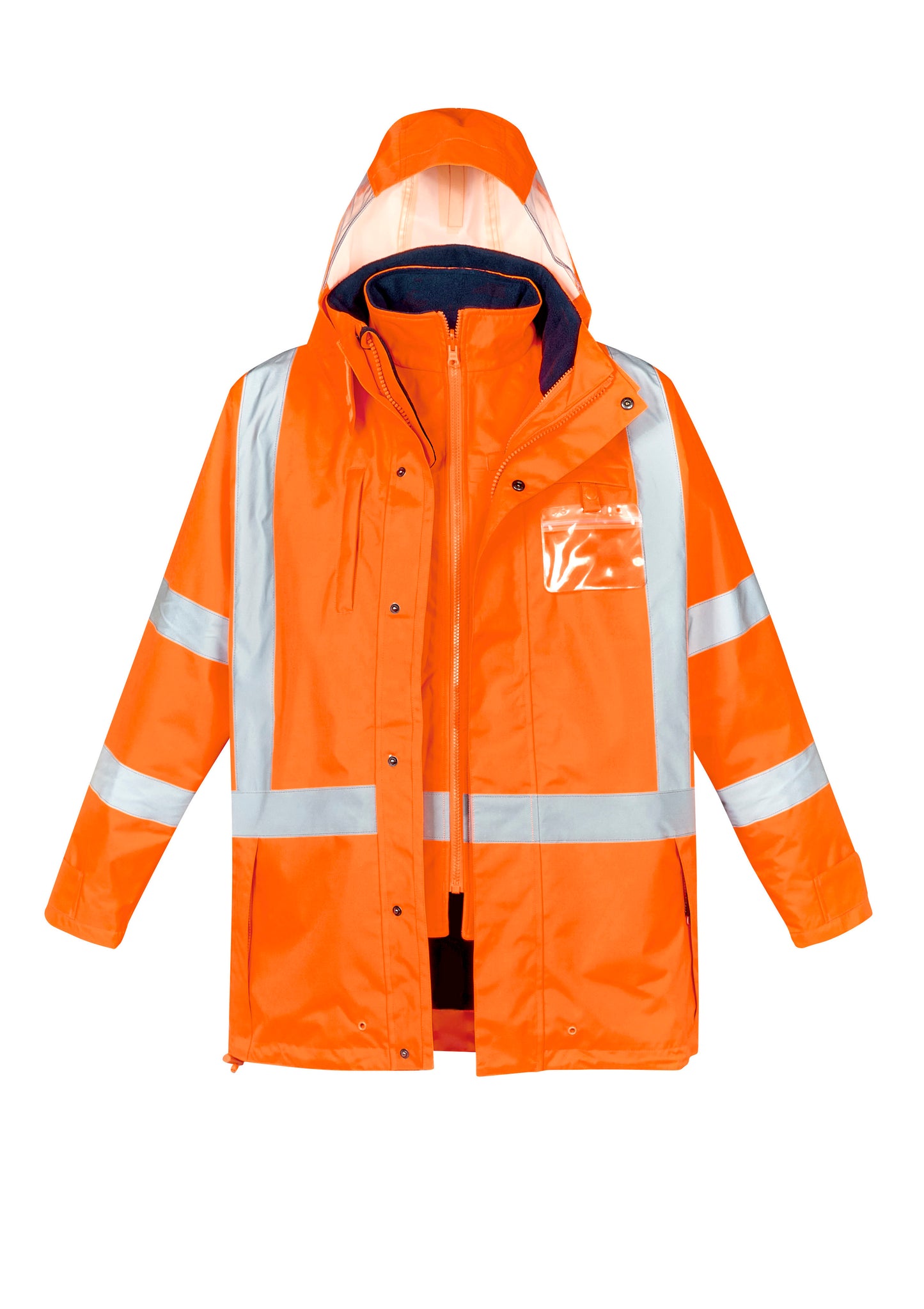Men's Hi Vis X Back 4 In 1 Waterproof Jacket - ZJ616