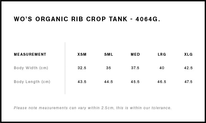 Women's Organic Rib Crop Tank - 4064G