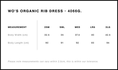 Women's Organic Rib Dress - 4066G