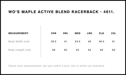 Women's Maple Active Blend Racerback - 4611