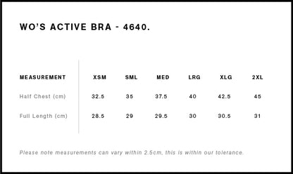 Women's Active Bra Top - 4640