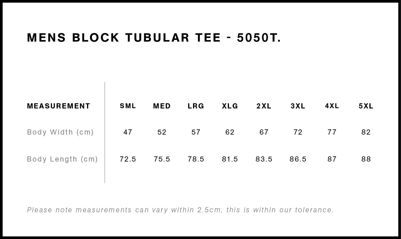 Men's Block Tubular Tee - 5050T