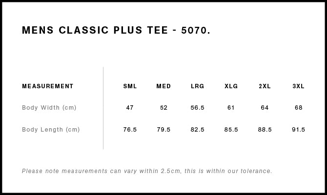 Men's Classic Plus Tee [+5cm] - 5070