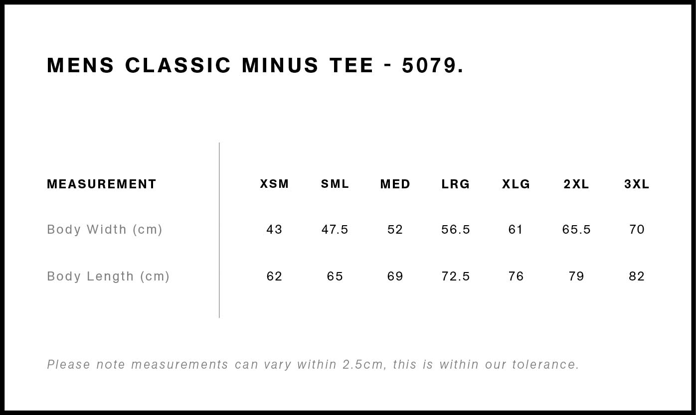 Men's Classic Minus Tee [-5cm] - 5079