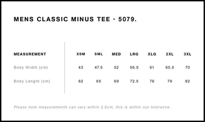 Men's Classic Minus Tee [-5cm] - 5079