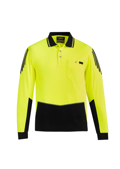 Men's Hi Vis Flux Long Sleeve Polo - ZH310