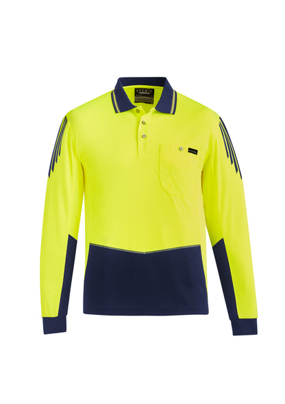 Men's Hi Vis Flux Long Sleeve Polo - ZH310