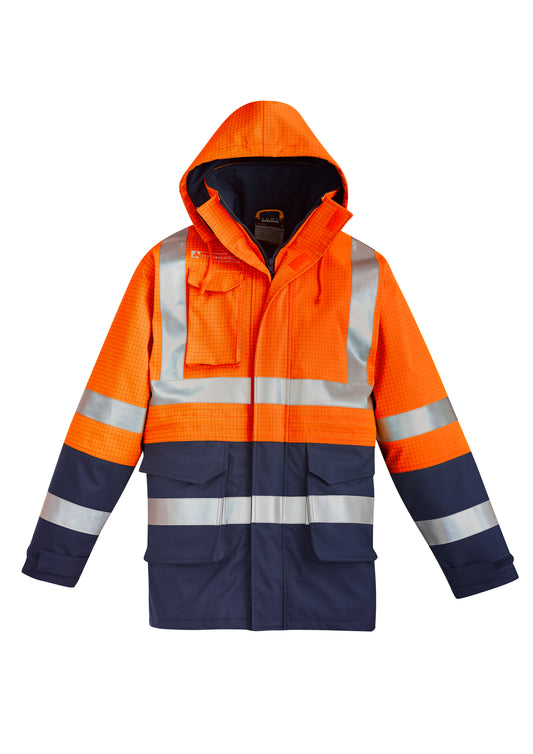 Men's Orange Flame Arc Rated Antistatic Waterproof Jacket - ZJ900