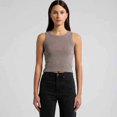 Women's Faded Organic Rib Crop Tank Thumbnail