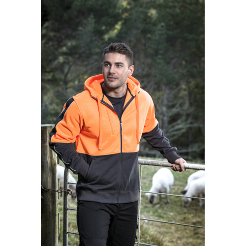 Unisex Hi Vis Full Zip Hoodie Thumbnail