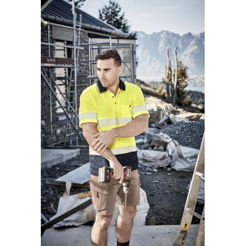 Unisex Hi Vis Segmented Tape Short Sleeve Polo Thumbnail