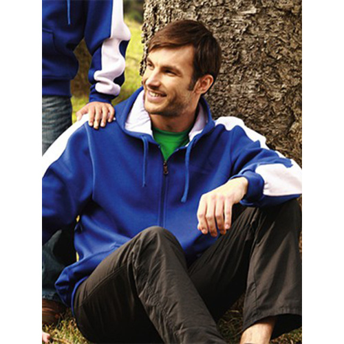 Unisex Contrast Fleece Zip Through Hoodie Thumbnail