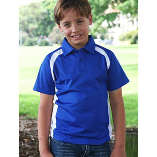Kids Short Sleeve Contrast Panel Polo Thumbnail